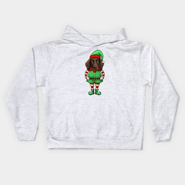 German Shorthaired Pointer Christmas Elf Kids Hoodie by whyitsme